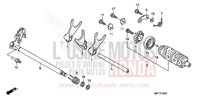 GEARSHIFT DRUM for Varadero ABS PEARL CONCOURS BLACK (NHA65) from 2008